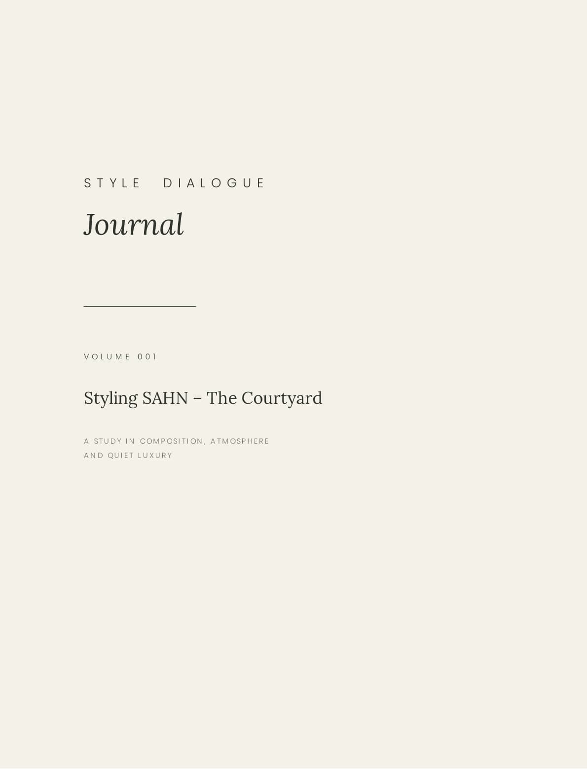 Cover of Styling SAHN — The Courtyard, Project Edition 001