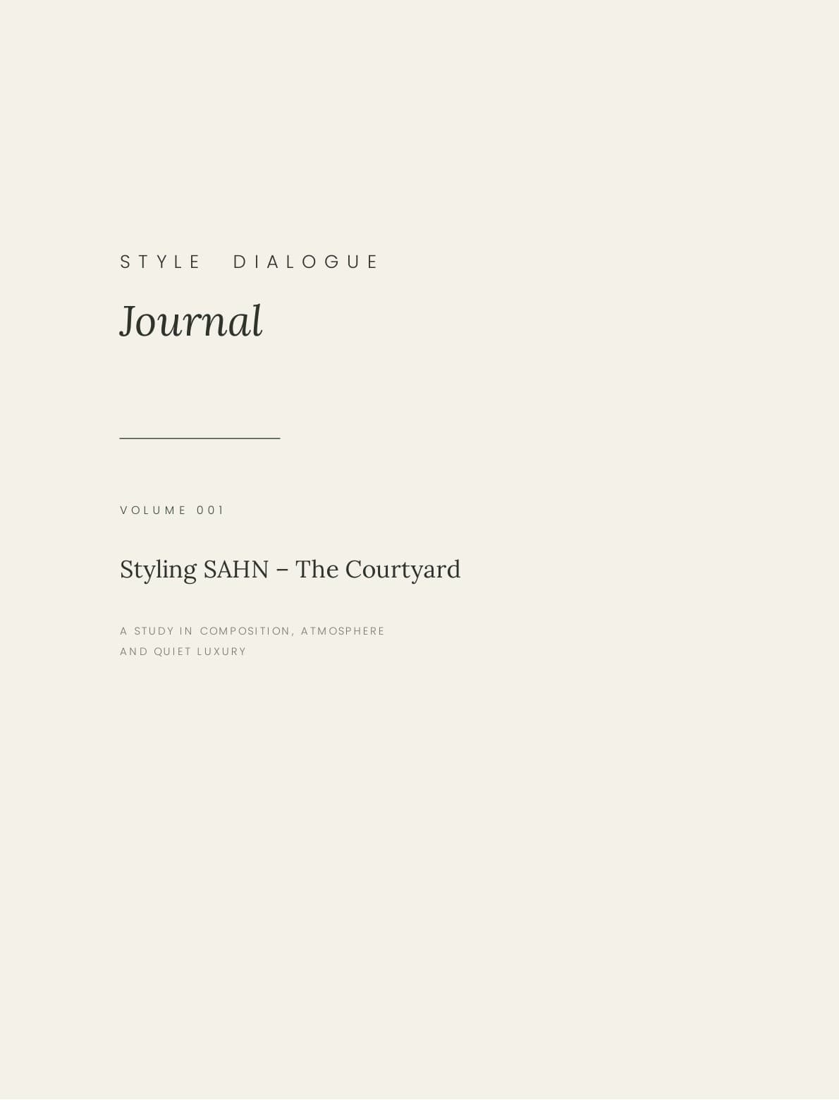 Cover of Styling SAHN — The Courtyard, Project Edition 001